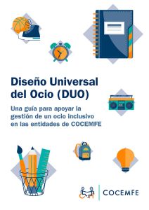 Portada de la guía ‘Diseño Universal del Ocio (DUO): Una guía para apoyar la gestión de un ocio inclusivo en las entidades de COCEMFE’