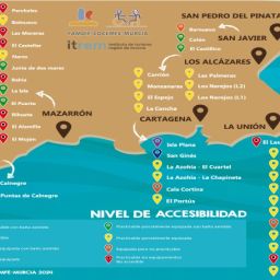 Mapa de la costa de la Región de Murcia