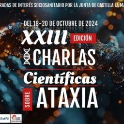 Cartel Charlas Científicas sobre Ataxia 2024 organizadas por FEDAES