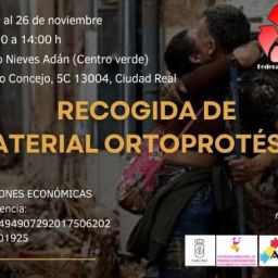 Imagen anunciadora de la campaña de FEDAES para la recogida de material ortoprotésico en apoyo a los afectados por la DANA en Valencia, con información sobre fechas y ubicación.