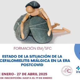 Cartel promocional del curso online sobre encefalomielitis miálgica de CONFESQ